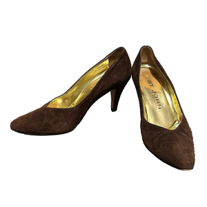 St. John Made in Italy Brown Suede Pumps 3 inch Heel Size 6.5